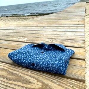 NWT Men’s long sleeve, patterned, dress shirt. Slim-fit * stretch #0802